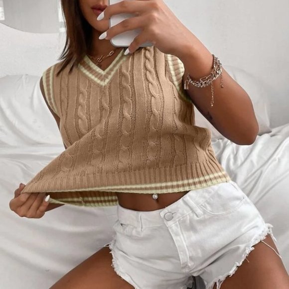 Knit Sweater Vest Preppy STYLE - Picture 3 of 6